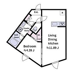 豊島区目白5丁目マンション 1LDKの間取図画像