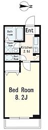 スカイコート 1Kの間取図画像