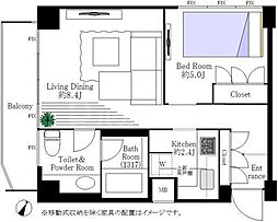 ソシオミュゼ・イズ飛鳥山 1LDKの間取図画像