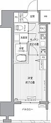センテニアル王子神谷 1Kの間取図画像