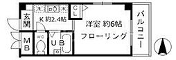 らぶにーる 1Kの間取図画像
