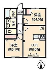 Maison de Palm 北鹿浜 III 2LDKの間取図画像