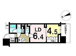 オープンレジデンシア名古屋駅THECOURT 1DKの間取図画像