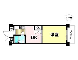 ダイアパレス辻町 1DKの間取図画像