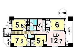 プラウド平安通 4LDKの間取図画像
