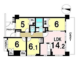 宝マンションサザンスクエア 4LDKの間取図画像