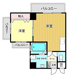 ニューライフ大濠 1LDKの間取図画像