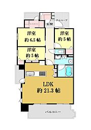 デュオヒルズ大分中島 3SLDKの間取図画像