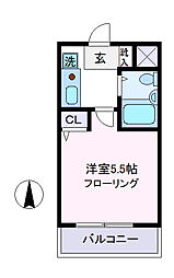 アウローラナカノ 1Kの間取図画像