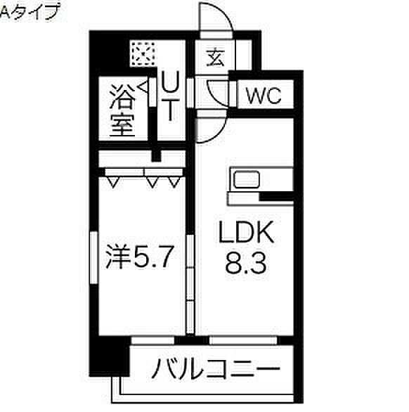 クロス天神南 ｜福岡県福岡市中央区高砂1丁目(賃貸マンション1LDK・9階・34.80㎡)の写真 その2