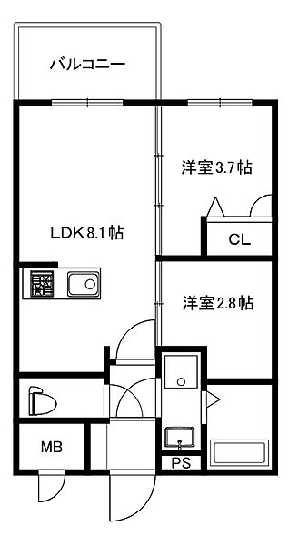 MODERN　PALAZZO平尾path ｜福岡県福岡市中央区平尾3丁目(賃貸マンション2DK・1階・35.00㎡)の写真 その2