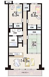 グランパティオ枚方 3LDKの間取り