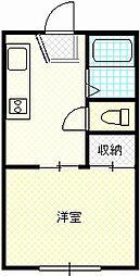 クレスト弐番館 1Kの間取図画像