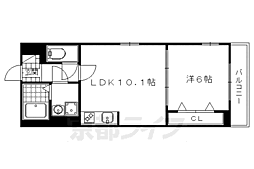 めぞん北山2 1LDKの間取図画像