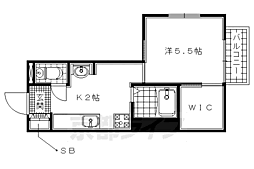 山手カルチェ 1Kの間取図画像