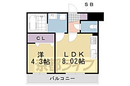 KTIレジデンス上桂 1LDKの間取図画像