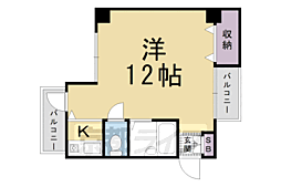 ノアーズアーク京都五条 1Kの間取図画像