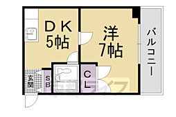 第2ヌヴェールハイツ 1DKの間取図画像