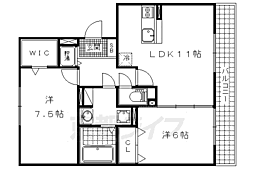 ケーズシャトー 2LDKの間取図画像