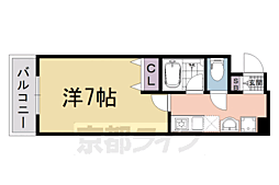 サンロイヤル五条 1Kの間取図画像