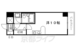 ライオンズマンション京都東堀川 1Kの間取図画像