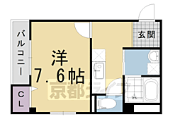 ジュネス・モデルヌ 1Kの間取図画像