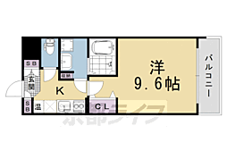 インベスト京都堀川 1Kの間取図画像