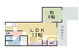 シャルマン北白川銀閣ハイツ 1LDKの間取図画像