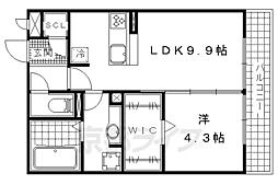 セジュール神宮道 1LDKの間取図画像