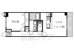 ラルジュ西金ヶ崎 1LDKの間取図画像
