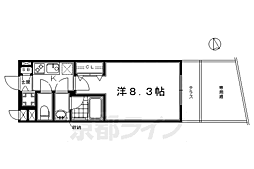ベラジオ京都東山2 1Kの間取図画像