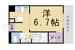 ベラカーサシメイ 1Kの間取図画像