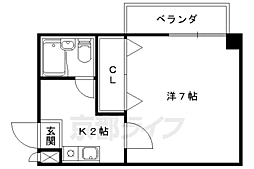 四ノ宮コート 1Kの間取図画像