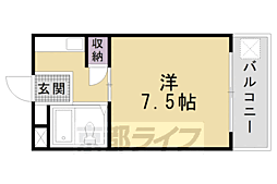 ヴィラ東海今熊野 1Kの間取図画像