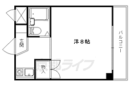フォレスト山科 1Kの間取図画像