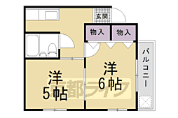 セルリアンハイツ 2Kの間取図画像