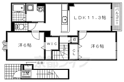 サントノーレ2 2LDKの間取図画像