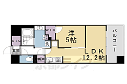 ラシュレ京都西大路 1LDKの間取図画像