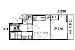 カーサ鞍馬口 1DKの間取図画像