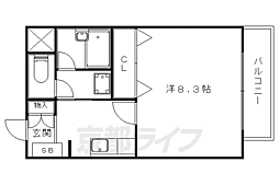 LA・CASITA小野 1Kの間取図画像