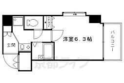 ベラジオ四条堀川 1Kの間取図画像