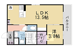 アイル京都山科 1LDKの間取図画像
