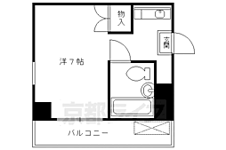 ウイッシュ河原町 ワンルームの間取図画像