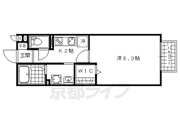 スタシオン東野・アクシスA 1Kの間取図画像