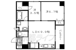 ラティス東野 2LDKの間取図画像