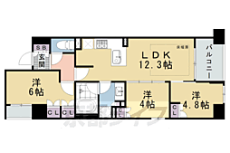 ラシュレ京都西大路 3LDKの間取図画像