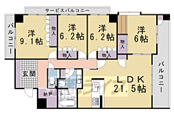グラン・シティオ下鴨四季彩館 4LDKの間取図画像