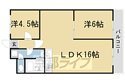 エスポワール京都 2LDKの間取図画像