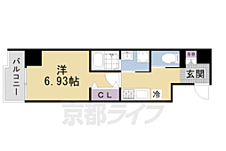 ヴァローレ枚方 1Kの間取図画像
