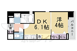 ベラジオ雅び烏丸十条2 1DKの間取図画像